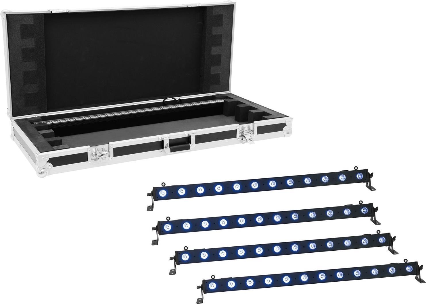 EUROLITE Set 4x LED BAR-12 QCL RGB+UV Leiste + Case (20000664)