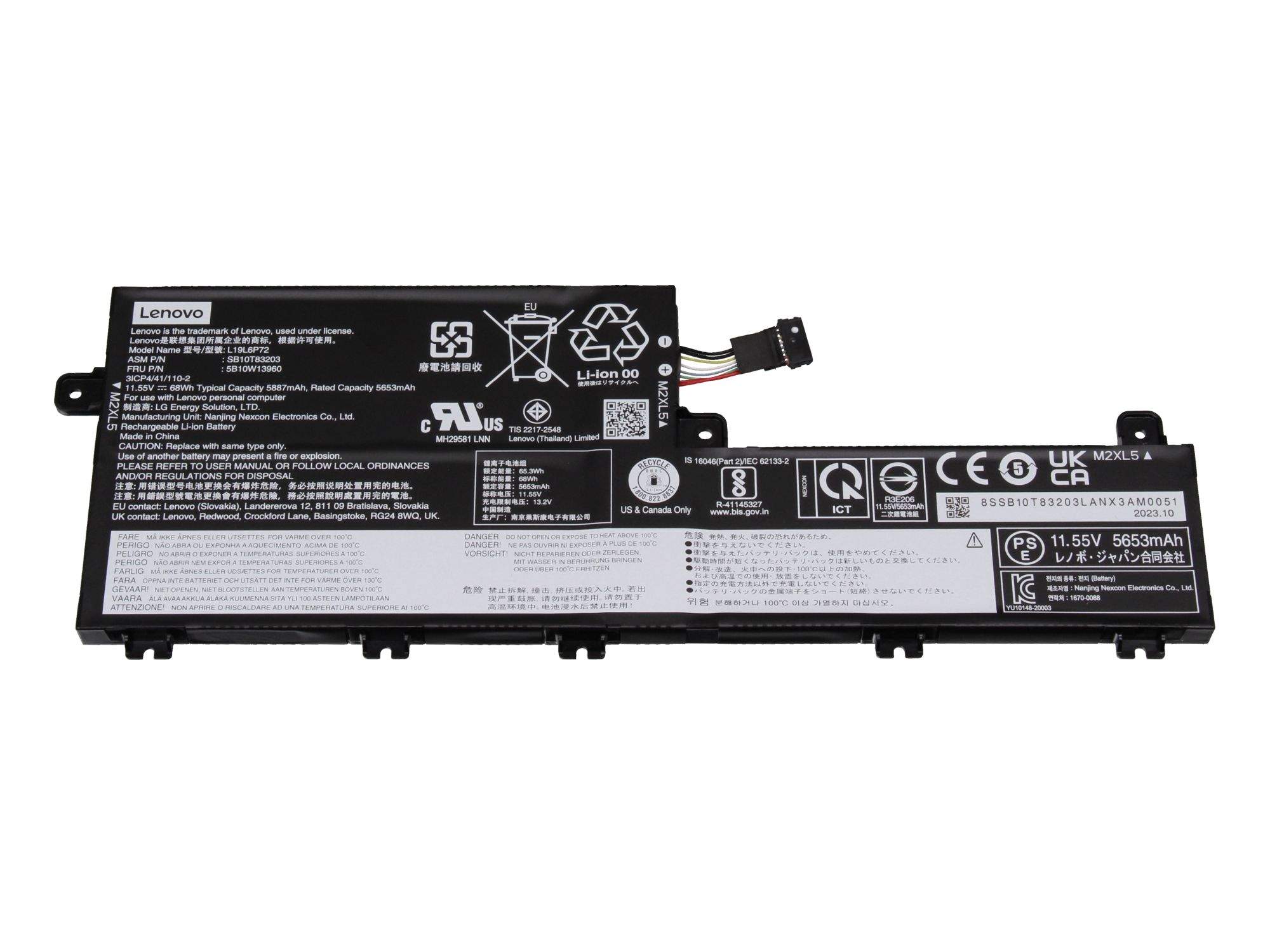Lenovo BATTERY Internal, 6c 68Wh, (5B11M90089)