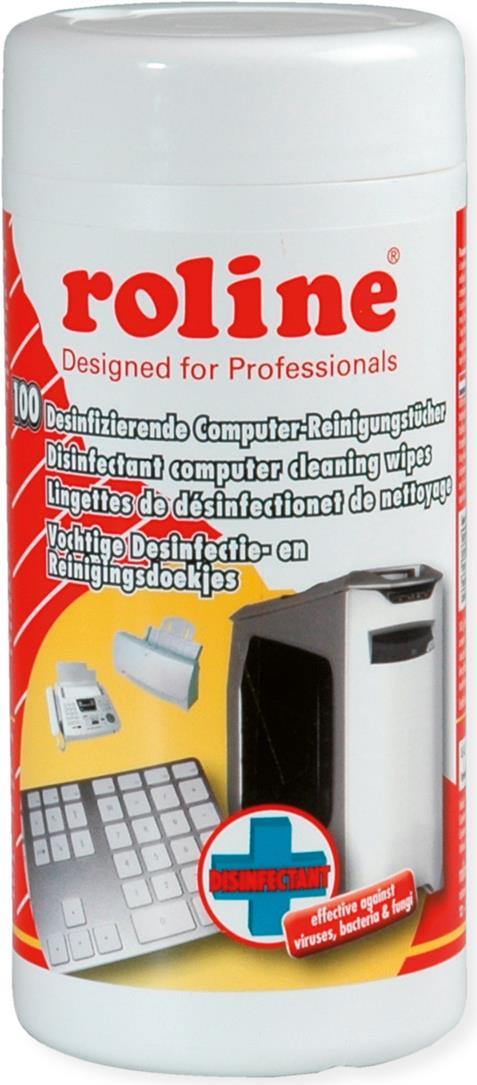 ROLINE Desinfizierende Computer-Reinigungstücher, 100 Stück (19.04.4185)