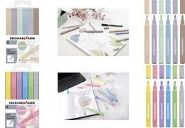 EBERHARD FABER Textmarker Slim, Naturfarben, 6er Etui Keilspitze, Strichstärke: 1,0 (551505)