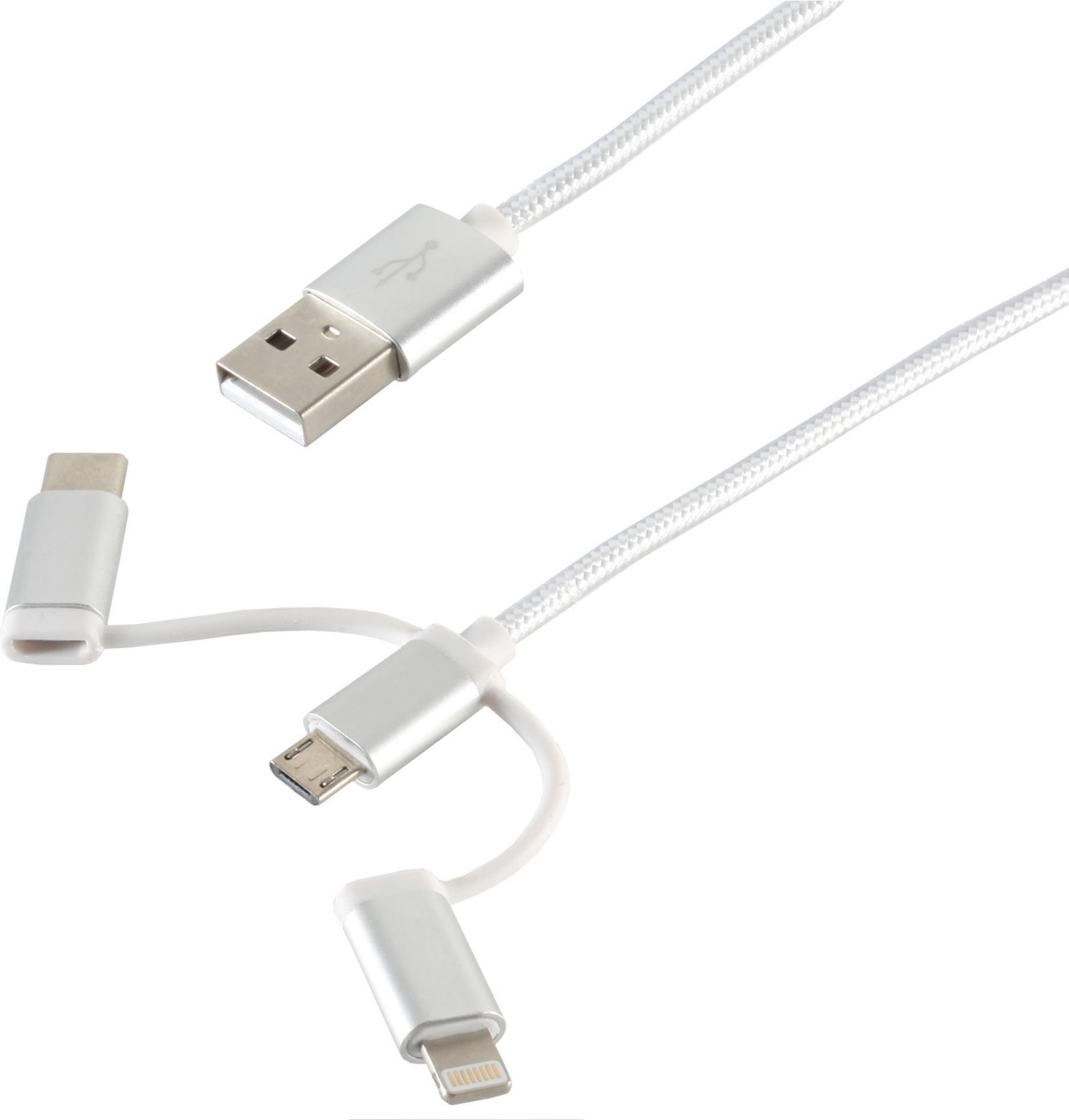 S-Conn 14-50067 1m USB A Micro-USB B Männlich Männlich Weiß USB Kabel (14-50067)