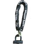 MASTER LOCK Kette aus gehrtetem Stahl (90 cm lang x 10 mm Durchmesser) mit einem Mini-U-Schloss mit Schlssel; schwarz (P23293)