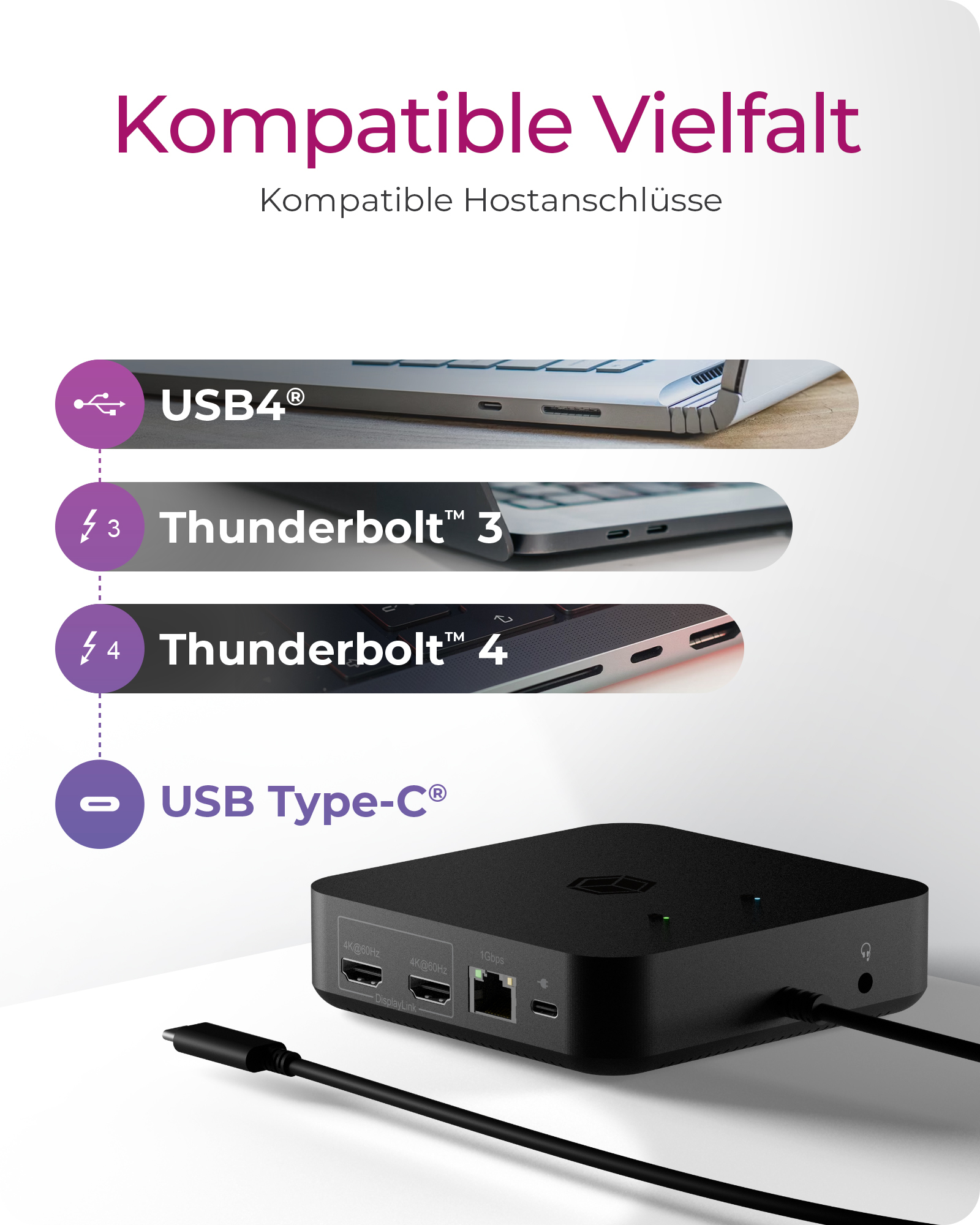 ICY BOX IB-DK4090-C 12-in-1 USB-C Dockingstation 3x HDMI Schwarz