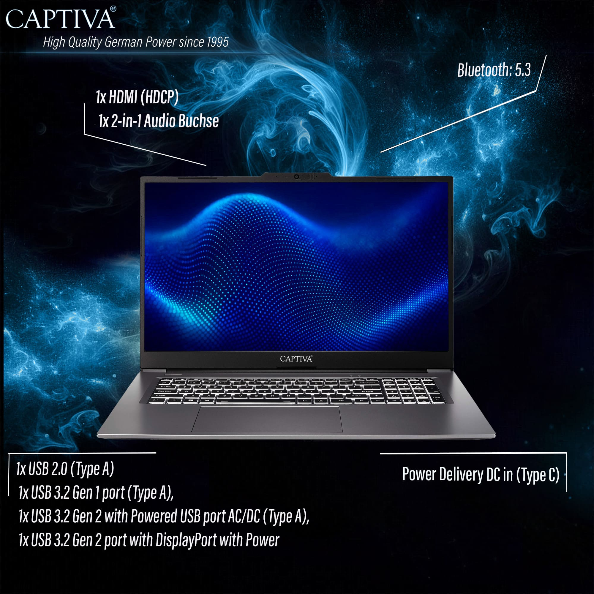Captiva Business/Office I10-1415GE 17,3" Intel Core i5 16 GB RAM 2 TB SSD Silber