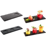 APS Naturschieferplatte (B)250 x (T)120 mm, anthrazit Materialstärke 6-9 mm, möbelschonende Füßchen an der - 1 Stück (986)