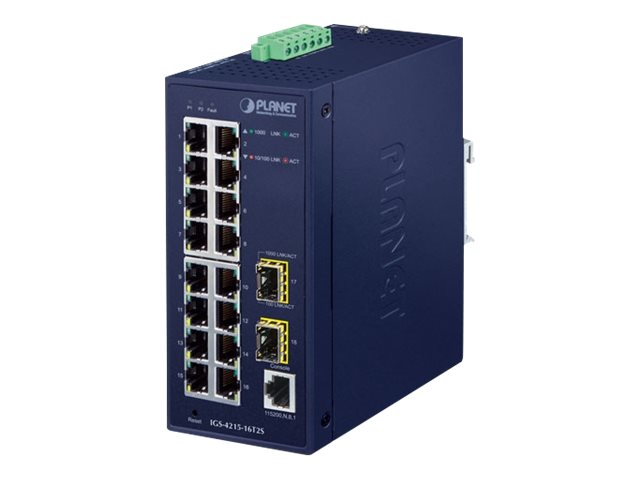 PLANET IGS-4215-16T2S Managed Gigabit Switch 18 Ports Blau