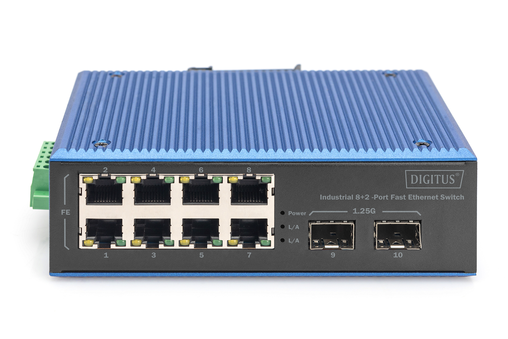 DIGITUS DN-651146 Industrial Switch 8 x 10/100 + 2 x Gigabit SFP Schwarz, Blau