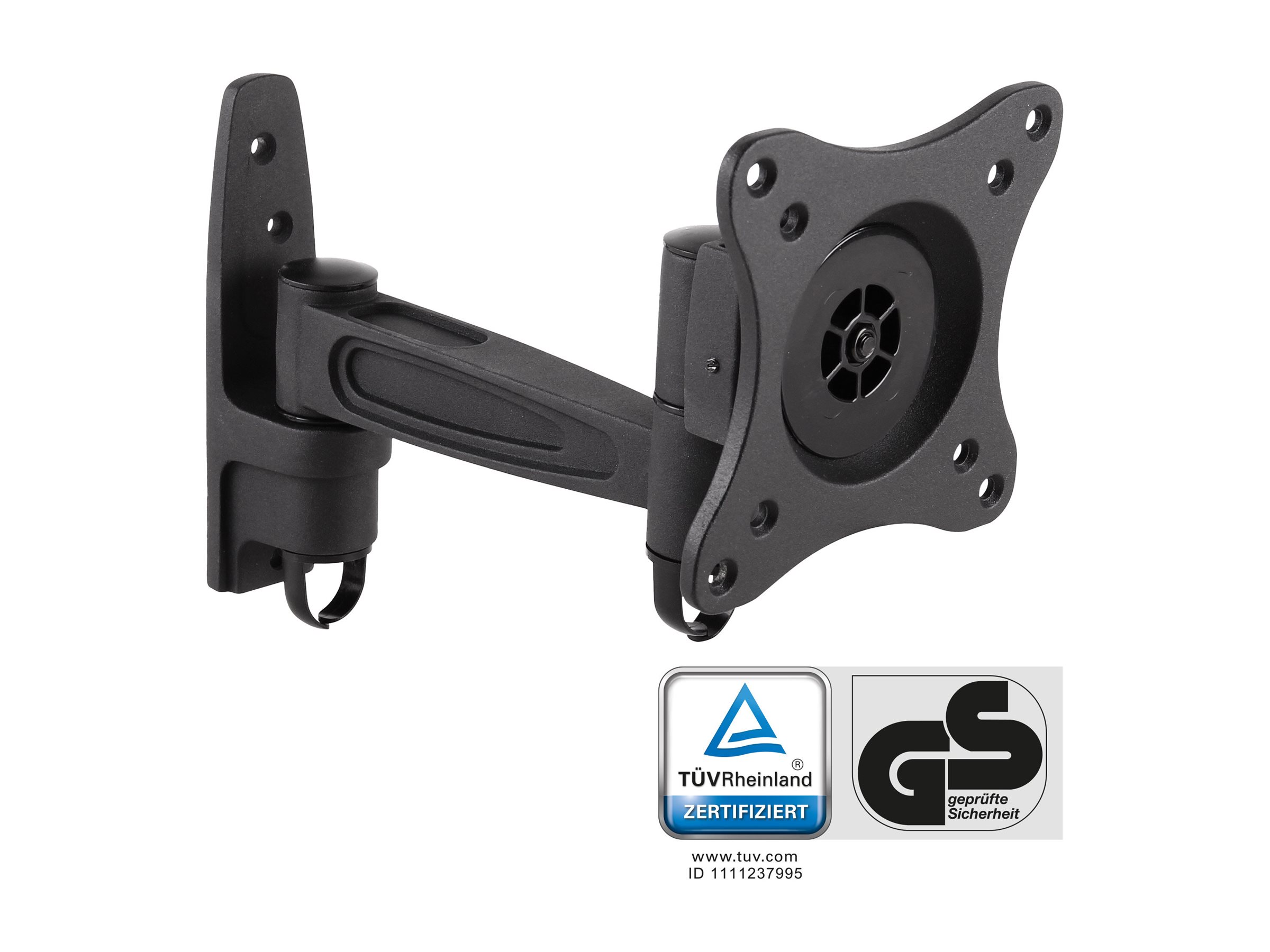 InLine Wandhalterung 23106D für Monitore bis 27" max. 15 kg einteiliger Arm Schwarz