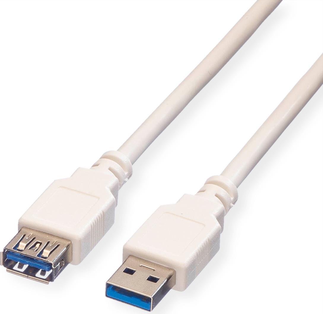 STANDARD USB 3.1 Gen 1 Verlängerungskabel, Typ A-A, ST/BU, beige, 0,8 m (S3011)