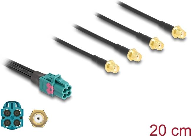 Delock Kabel Mini FAKRA Z Buchse quad zu 4 x SMA (90283)