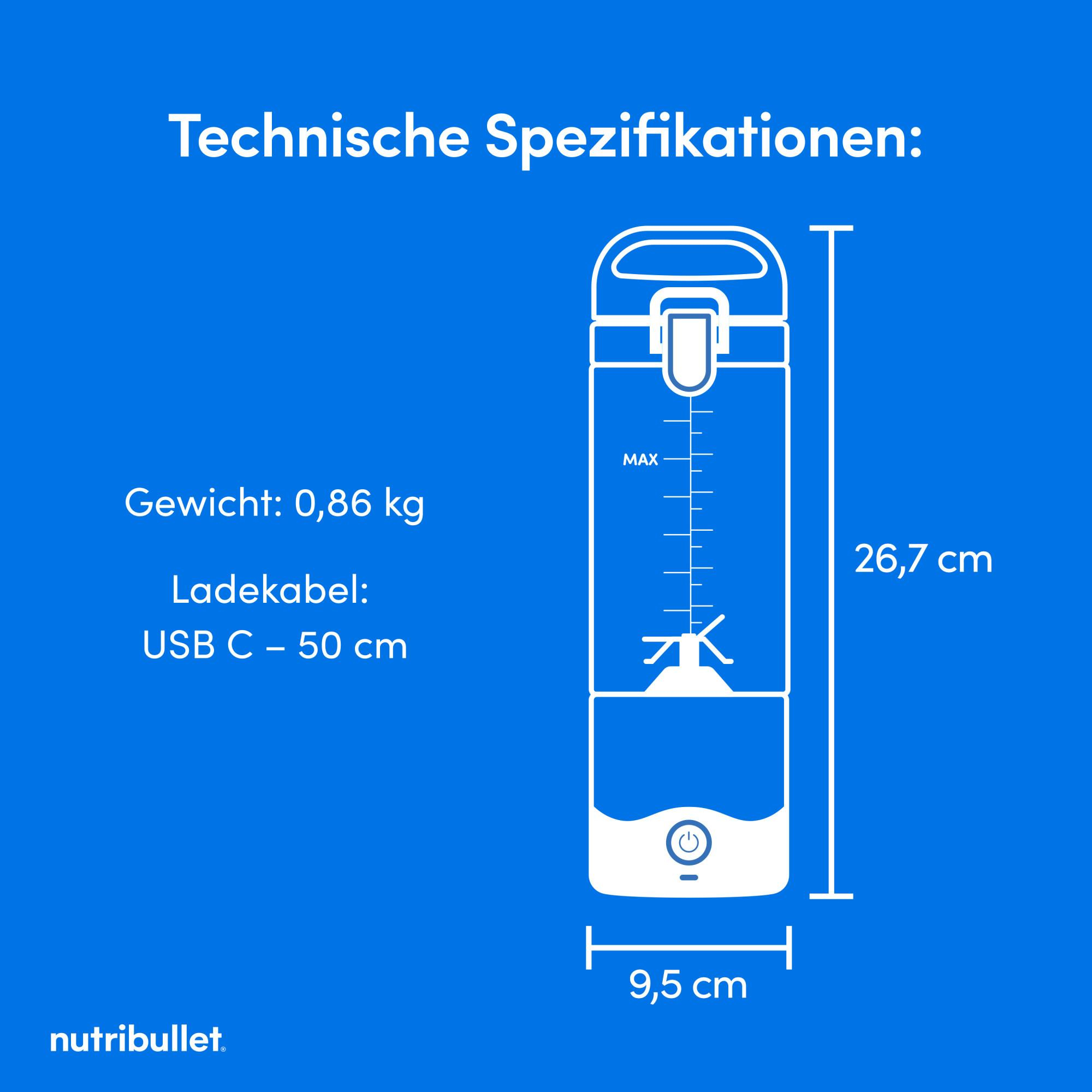 NutriBullet Flip 0,59 l Smoothie-Maker Schwarz, Weiß