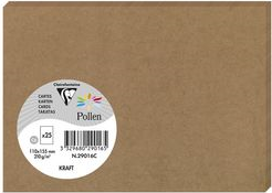 Pollen by Clairefontaine Briefkarte Kraft, 82 x 128 mm Kraftpapier 200 g/qm, Maße: 82 x 128 mm, pH-neutral, - 1 Stück (29011C)