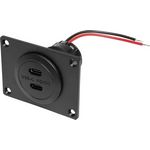 ProCar Power USB-C Doppelsteckdose PD/QC ohne LED mit Montageplatte Belastbarkeit Strom max.=3 A 12 oder 24 V/DC (67372050)