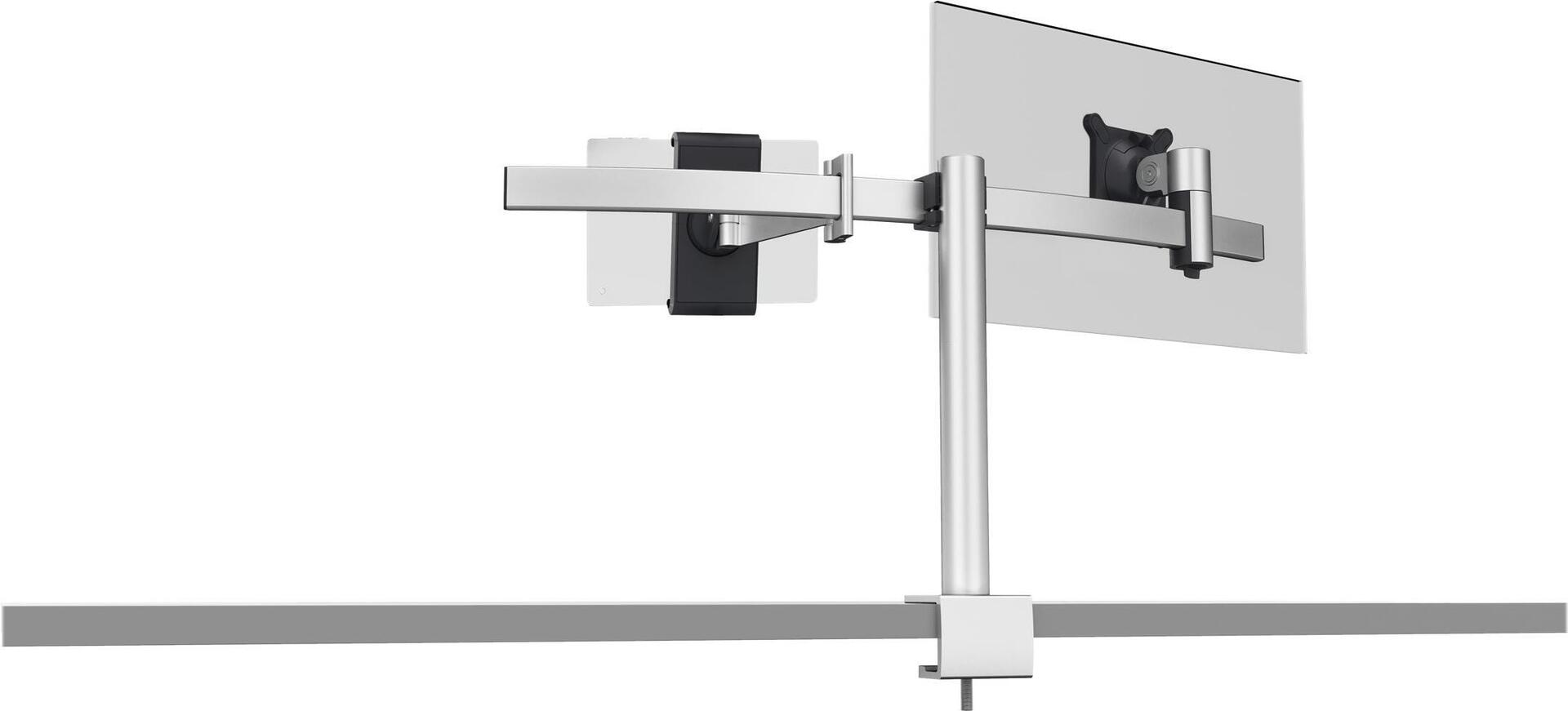 DURABLE 508723 Verstellbare Tischhalterung für Monitor 21"–27" und Tablet 7"–13" Silber