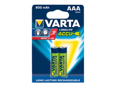 Varta Longlife 56703 AAA NiMH 1,2 V 800 mAh 10er Pack Gelb, Grün