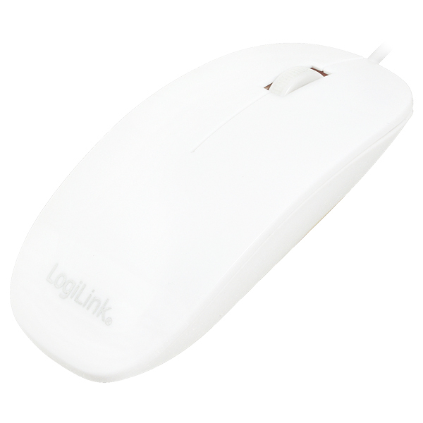 LogiLink Slim Optische Maus USB 1000 DPI Beidhändig Weiß