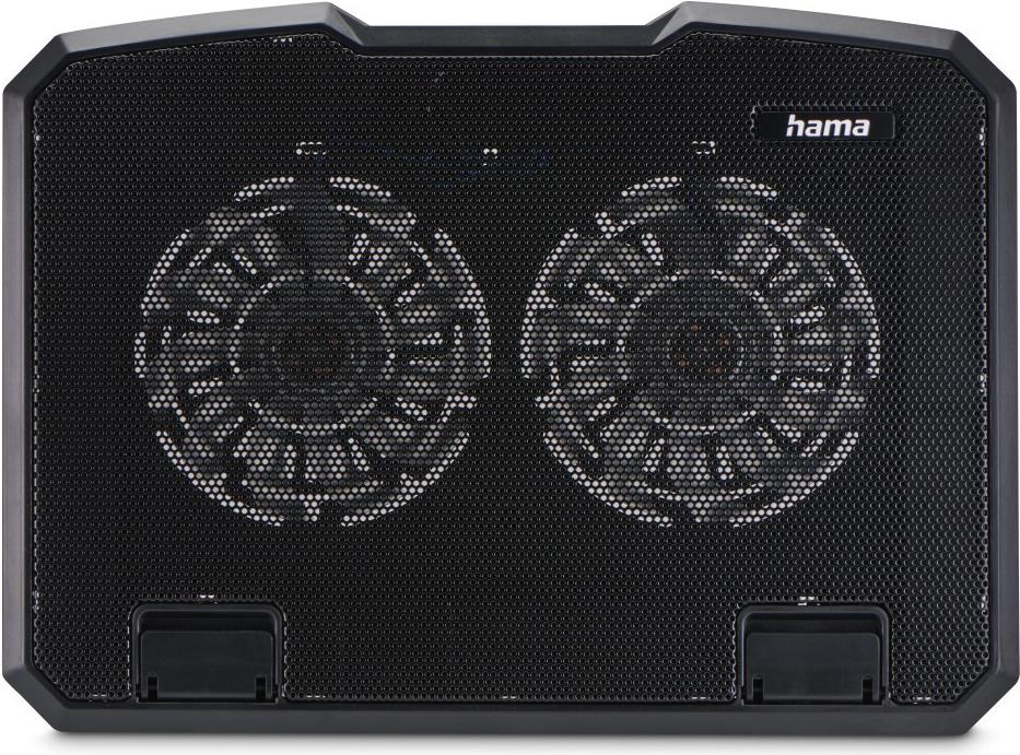 Hama Laptop-Kühler Black Metal, neigbar, leise, 2 Lüfter, 40 cm (15,6), Schw. (00126806)