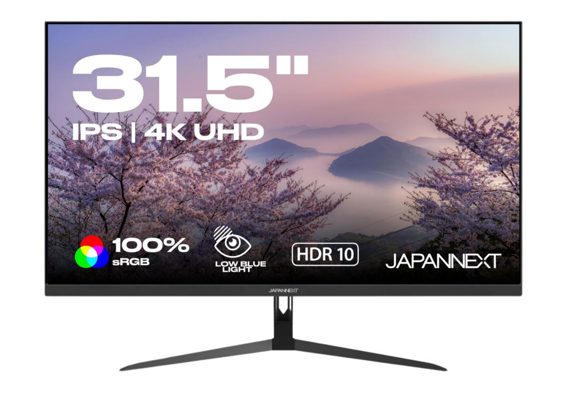 JAPANNEXT 4K UHD Monitor 80 cm (31,5") 3840x2160 Pixel,IPS Panel, 5 ms, 60 Hz, AMD FreeSync, HDMI, DisplayPort (JN-IPS315UHDR)