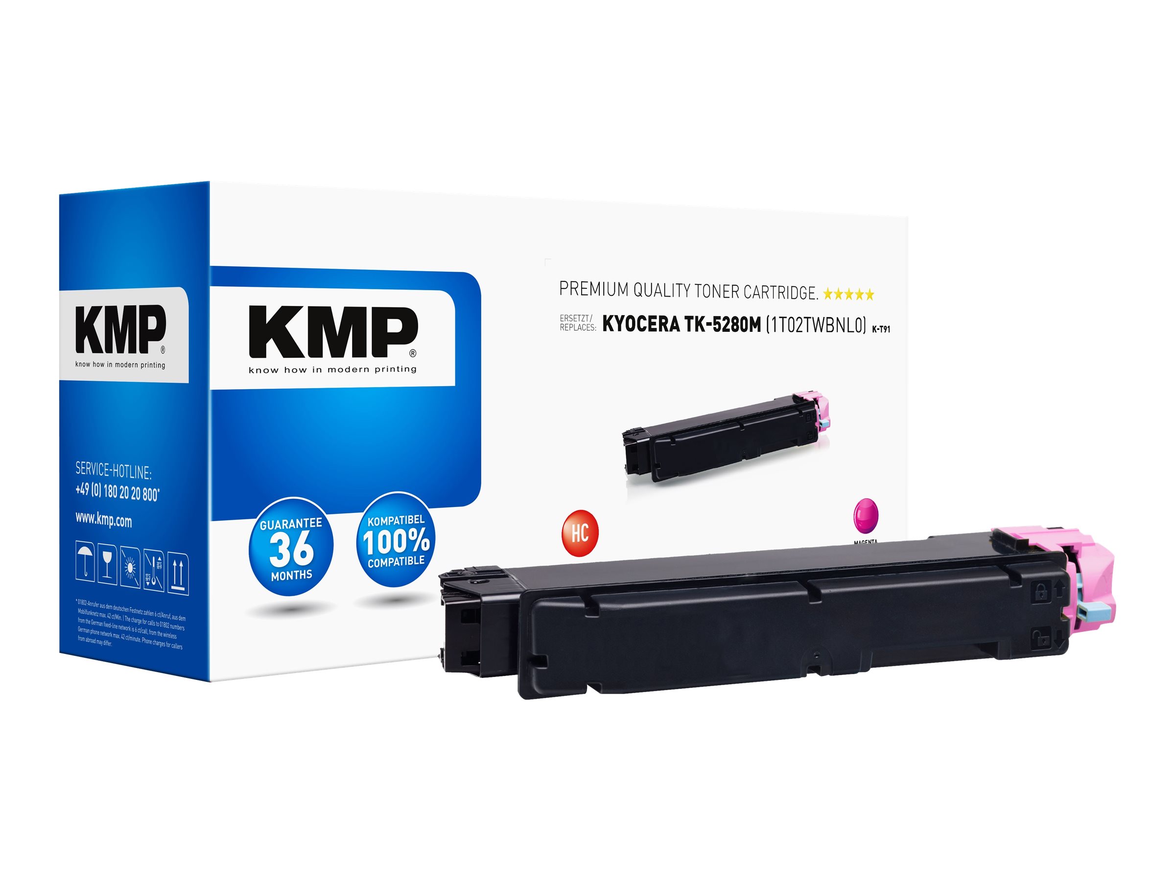 KMP K-T91 Tonerpatrone Kompatibel Magenta (Alternative zu Kyocera TK-5280M)
