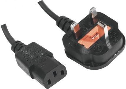 Netzanschlusskabel England, Stecker an Kaltgerätebuchse, schwarz, 1,8 m Netzanschlusskabel für Großbritannien (809010)