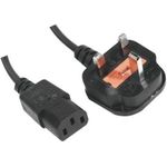 Netzanschlusskabel England, Stecker an Kaltgerätebuchse, schwarz, 1,8 m Netzanschlusskabel für Großbritannien (809010)