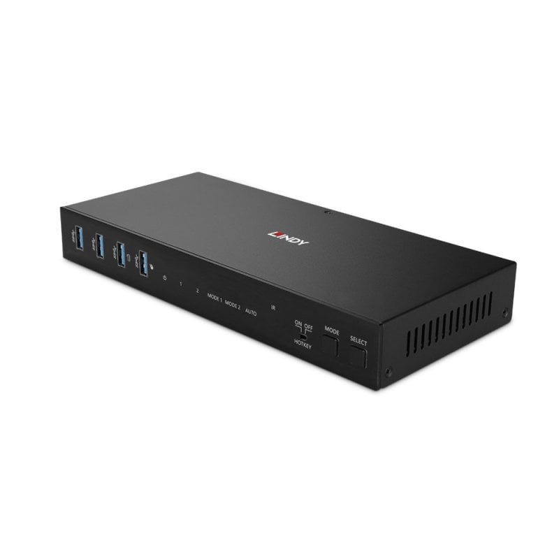 Lindy 39314 Dual-Head HDMI 4K60 USB 3.0 KVM-Switch Schwarz