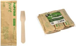 PAPSTAR Holz-Eislöffel "pure", Länge: 94 mm, 50er aus natürlich hellem Birkenholz, biologisch abbaubar - 1 Stück (88451)