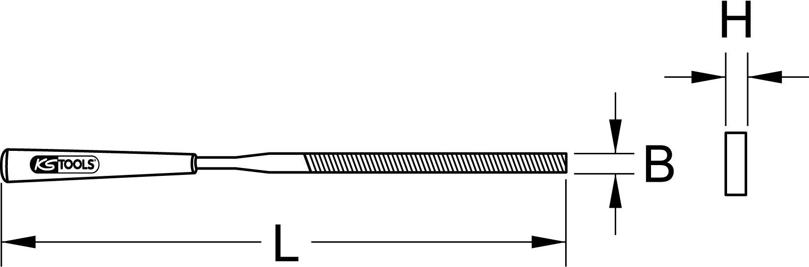 KS TOOLS Werkzeuge-Maschinen GmbH Flach-Nadelfeile, 5x1mm (140.3051)