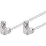 Wentronic Goobay CAT 5e Patchkabel 2x 90° gewinkelt, F/UTP, Weiß, 0.25 m - CCA Kupfergemisch, 2x RJ45-Stecker 90° (8P8C) (96060)