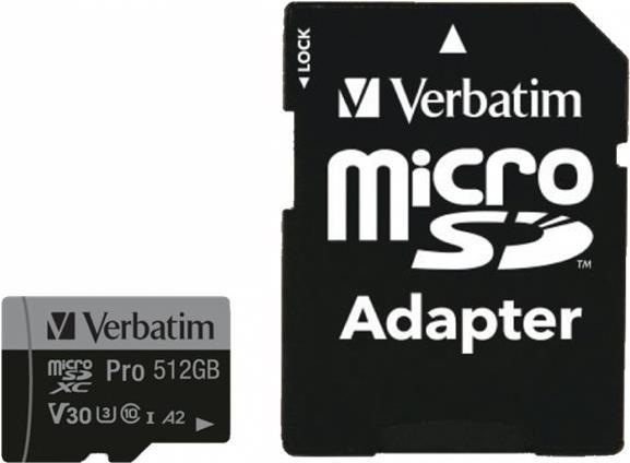 Verbatim PRO U3 Flash-Speicherkarte (microSDXC-an-SD-Adapter inbegriffen) (47046)