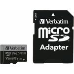 Verbatim PRO U3 Flash-Speicherkarte (microSDXC-an-SD-Adapter inbegriffen) (47046)