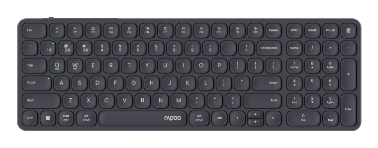 Rapoo E9710M Kabellose Büro-Tastatur QWERTZ RF Wireless + Bluetooth Dunkelgrau