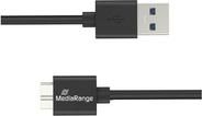 MediaRange Ladekabel USB-A auf Micro-B USB 3.0, 1.8m, sw (MRCS240)