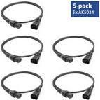 ACT Powercord C13 IEC Lock - C14 black 2 m, PC1021, 5-Pack (AK5328)