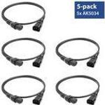 ACT Powercord C13 IEC Lock - C14 black 2 m, PC1021, 5-Pack (AK5328)