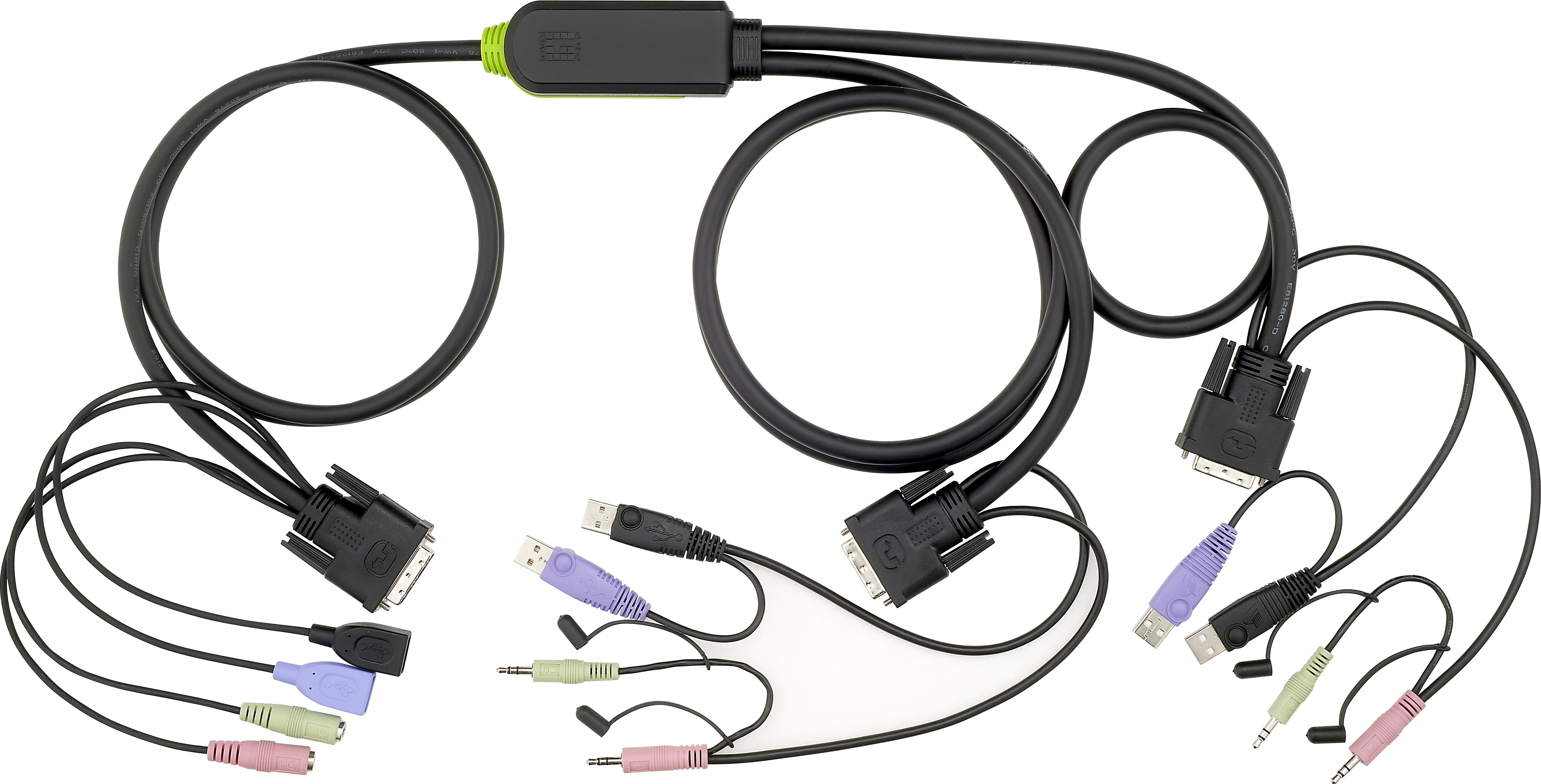 LevelOne KVM-0260 2-Port KVM-Switch DVI USB Audio Schwarz, Grau