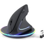 Perixx PERIMICE-713 RX Vertikale Ergonomie-Maus kabellos inkl. Ladepad (PERIMICE-713 RX)