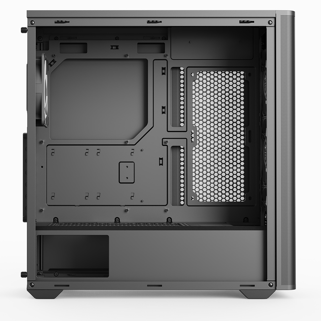 Aerocool D301A Mini Tower Gehäuse Micro-ATX Schwarz, Holz