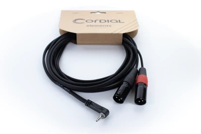 Cordial EY 3 WRMM Y-Adapterkabel 3,5 mm Klinke auf 2x XLR 3-polig 3 m Schwarz