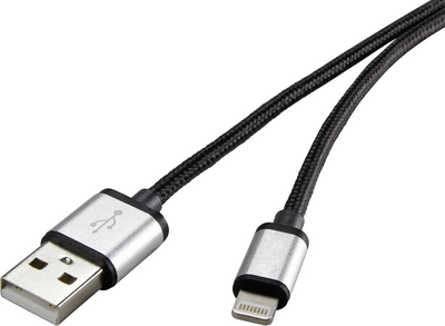 Renkforce RF-4683966 Lightning-Kabel 3 m Schwarz - Silber (RF-4683966)