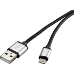 Renkforce RF-4683966 Lightning-Kabel 3 m Schwarz - Silber (RF-4683966)