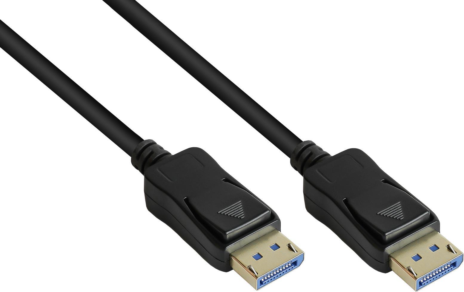 DisplayPort 2.0 Kabel, 54 Gbit/s, UHBR 13.5, 4K @240Hz / 8K @60Hz, Kupferleiter, schwarz, 3m, Good C (DP20-030)