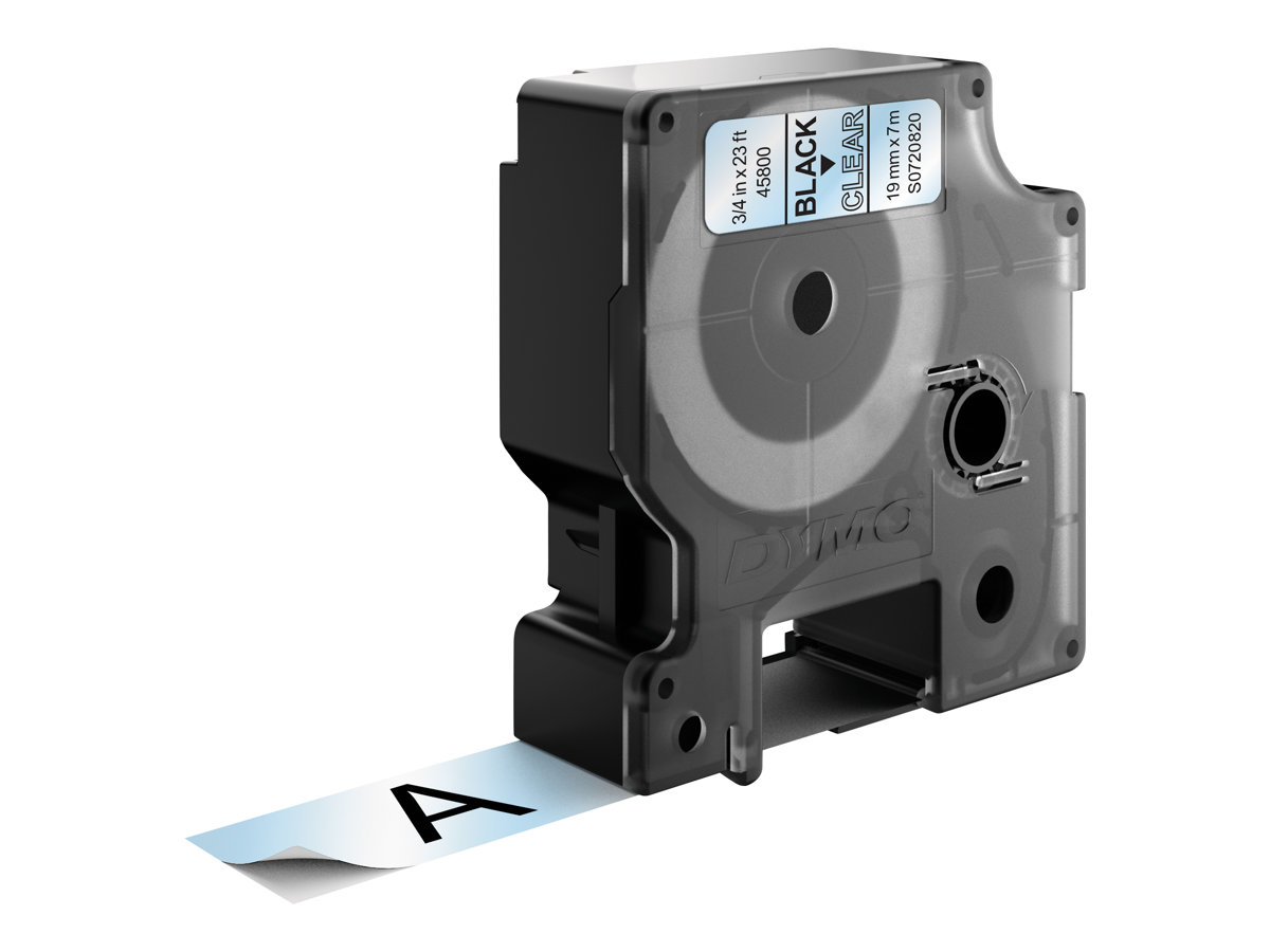 DYMO D1 Etikettenband 1,9 cm x 7 m Schwarz auf Transparent