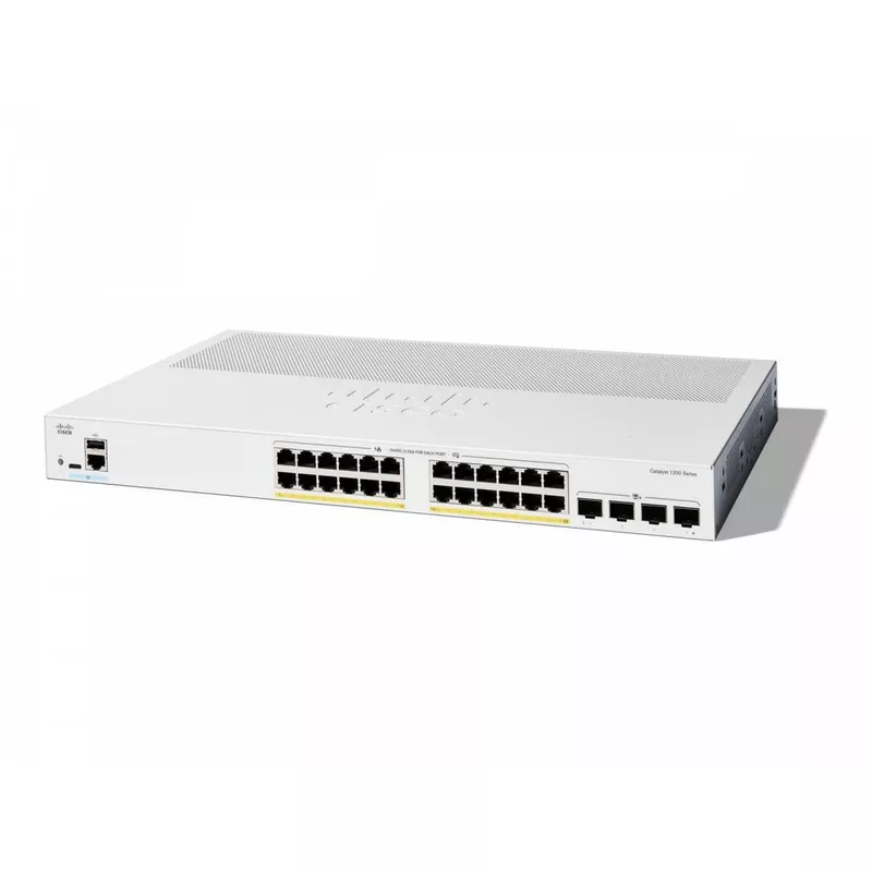 CISCO Catalyst 1200 24-Port Switch / PoE+ with 195W power budget / 4 x 10G SFP+ Uplinks (C1200-24P-4X) (geöffnet)