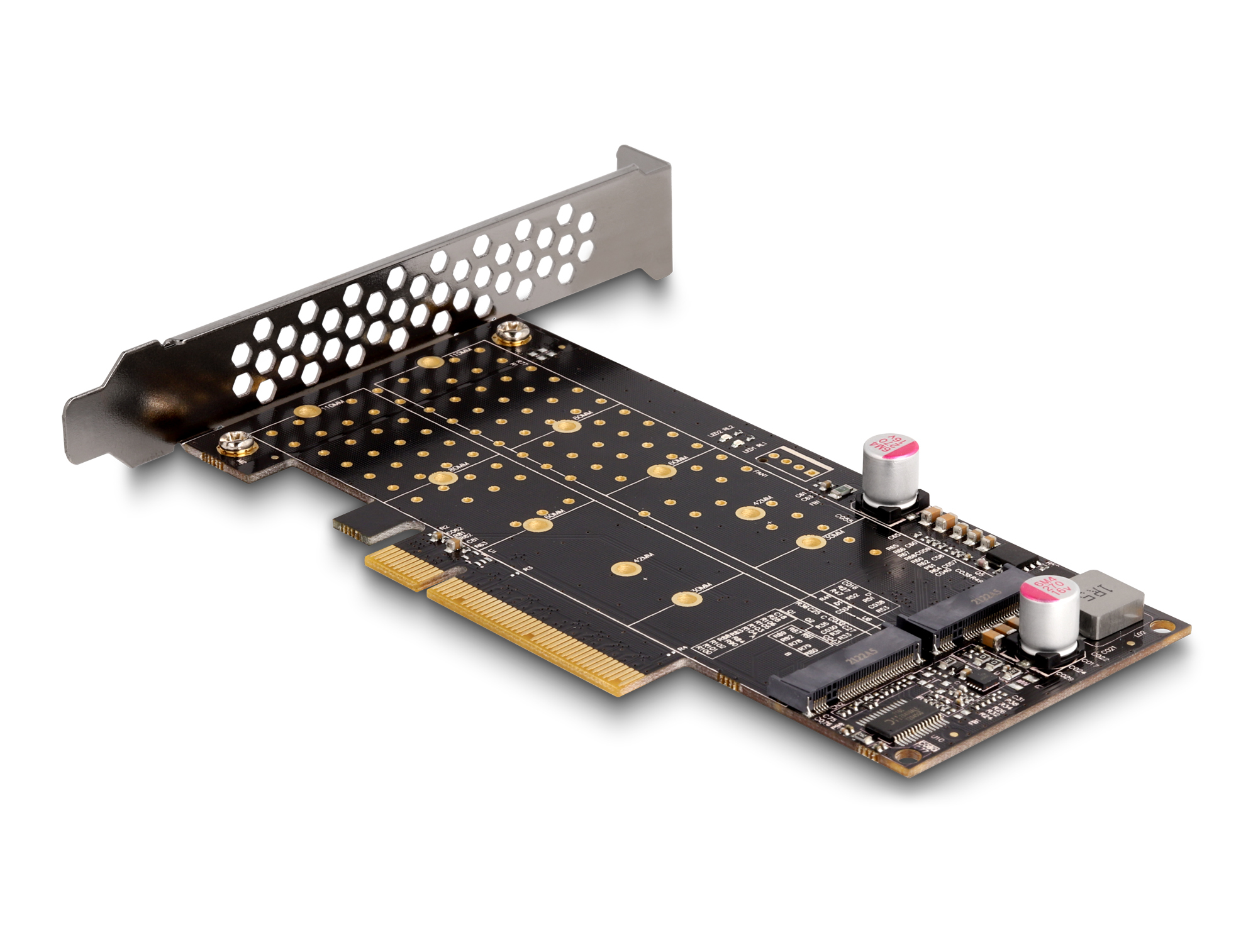 Delock PCI Express x8 Karte zu 2 x intern NVMe M.2 Key M - Bifurcation Low Profile