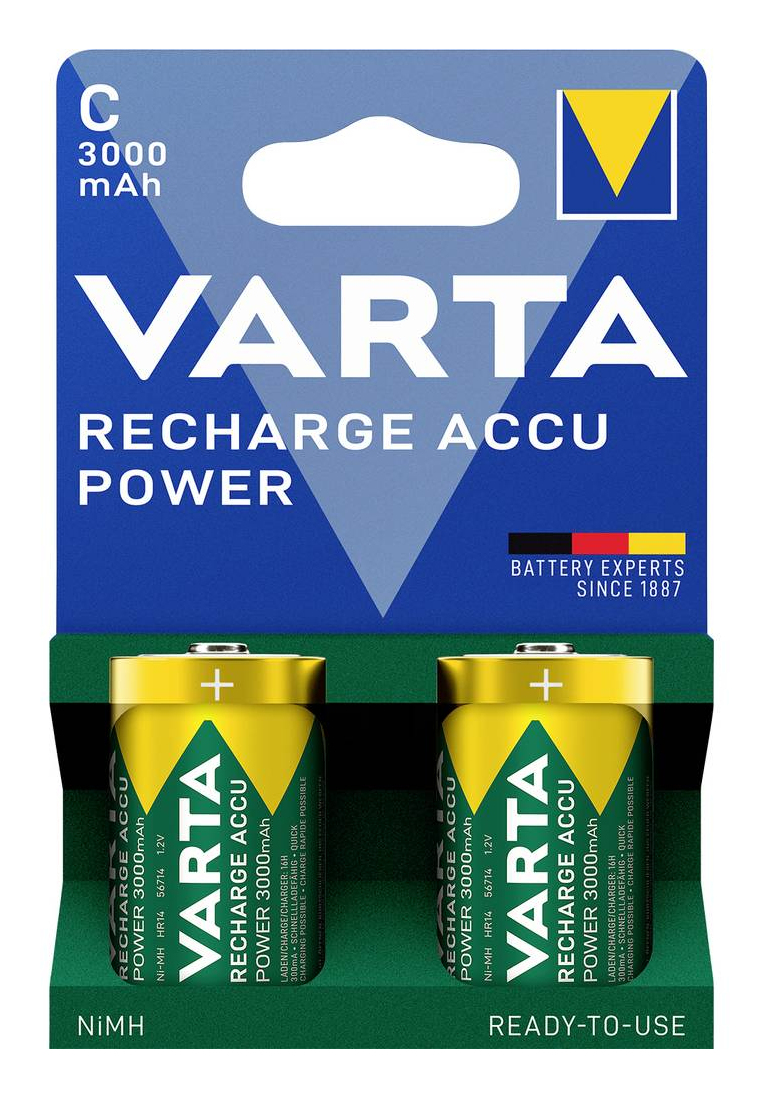 Varta Recharge Accu Power Baby C 3000 mAh 1,2 V NiMH 2er