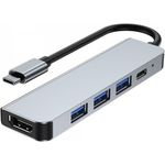Gembird A-CM-COMBO5-03 Notebook-Dockingstation & Portreplikator Kabelgebunden USB 3.2 Gen 1 (3.1 Gen 1) Type-C Silber (A-CM-COMBO5-03)