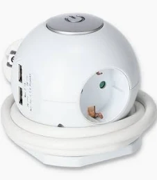 ENTAC Steckdosenball ESC1.5G3-USB-GLOBE 3 Schuko + 2x USB 3680W 1,5m weiß