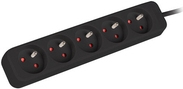 Lanberg Steckdosenleisten 1M UPS 5X 230V PL SCHWARZ (PS0-05E-0100-IEC-BK)