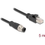 Delock M12 Kabel D-kodiert 4 Pin Stecker zu RJ45 PVC 5 m (80852)